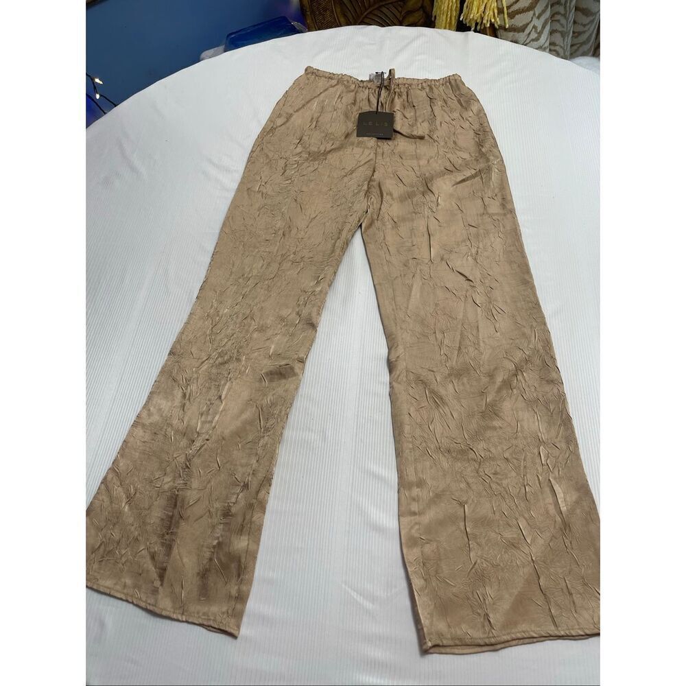 NWT Le Lis Women’s Champagne Crinkle Pants Size XS New